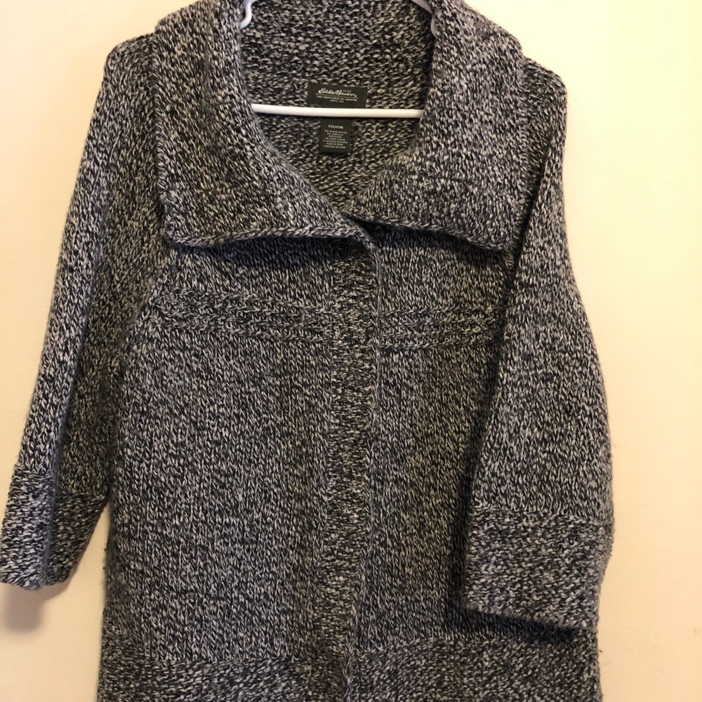 Eddie Bauer Sweater Black Wide collar